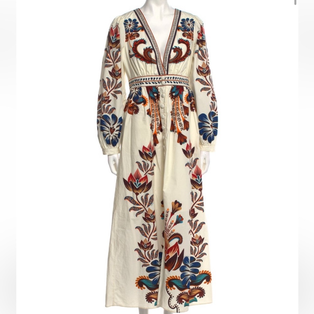 Farm Rio Printed Long Dress Size Small
